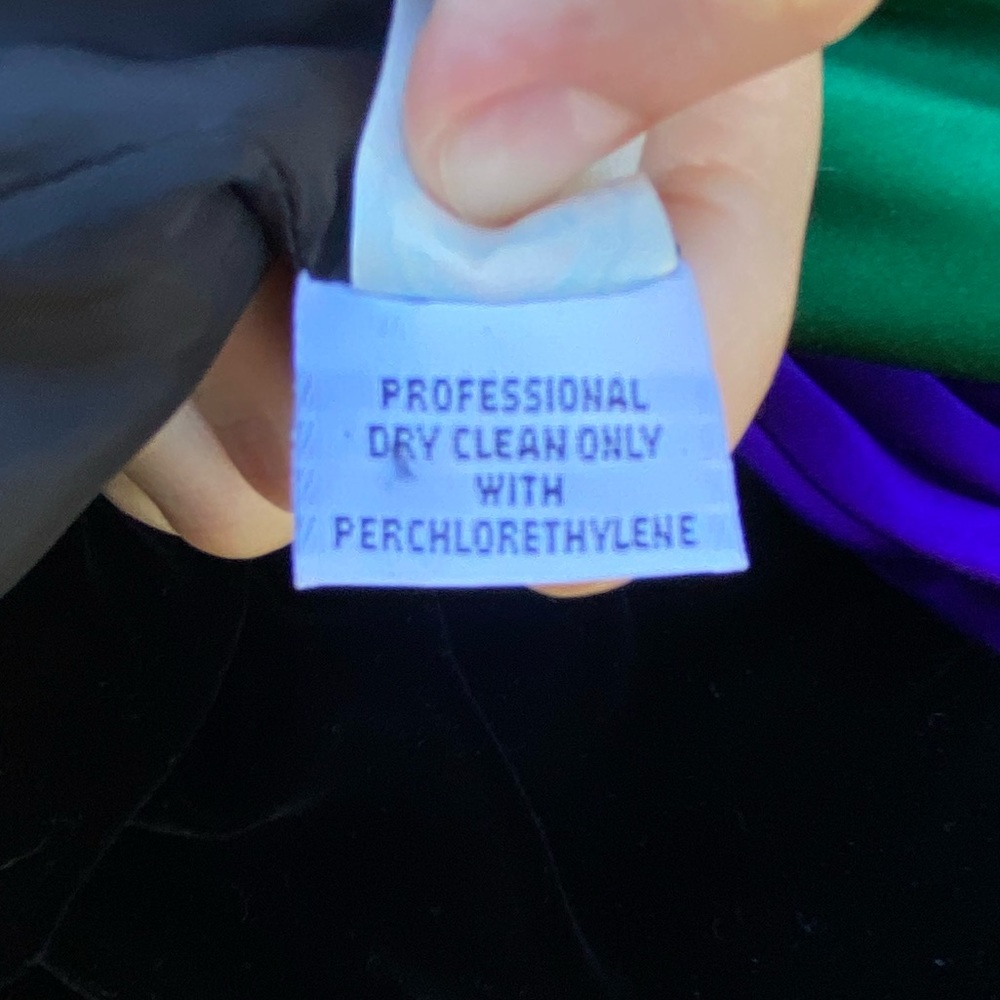 Vintage RARE Miss O by Oscar de la Renta Black Crushed Velvet Dress w/ Tie Waist - Picture 12 of 12